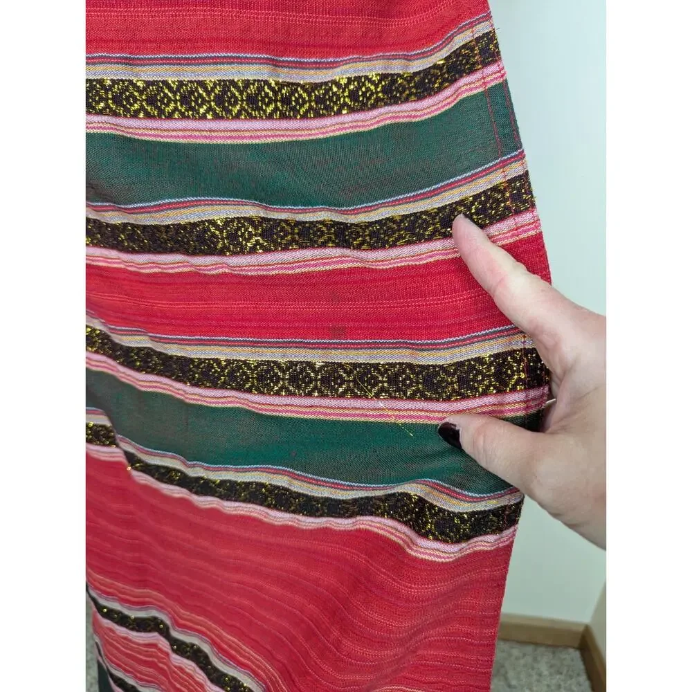 Vintage M Striped Wrap Skirt Piankusol Made in Thailand Boho Resort Vacation
